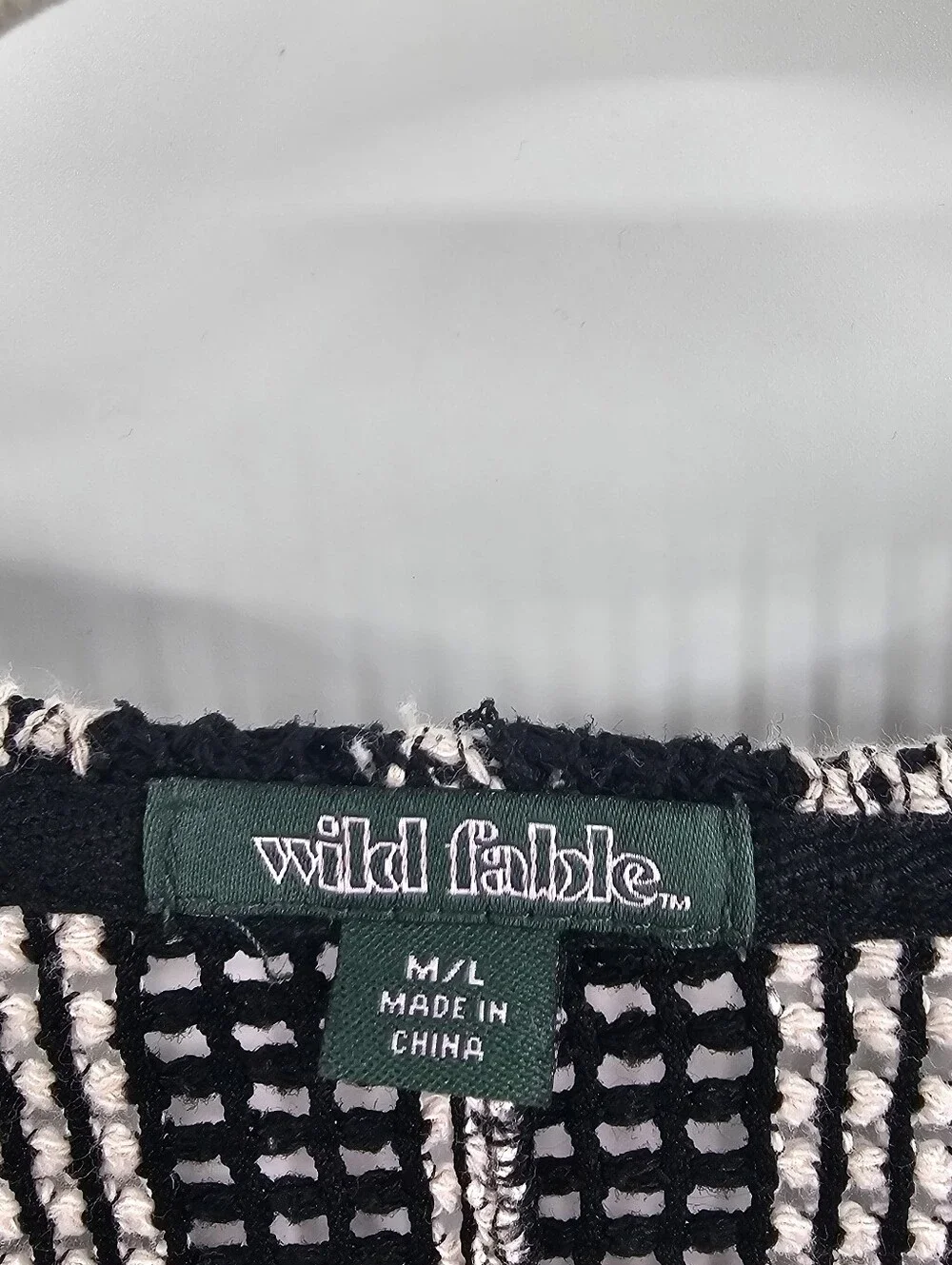 Wild Fable Black and White Crochet Coverup Size M/L